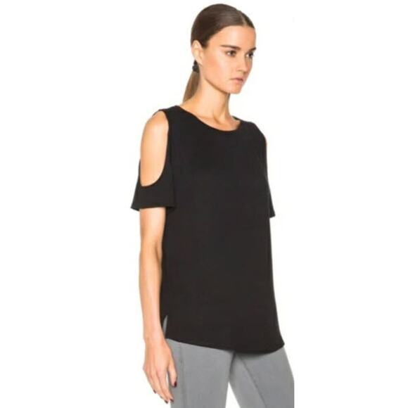 Rag & Bone Cold Shoulder Short Sleeve Top Black Size Small - Picture 1 of 11